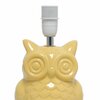 Simple Designs 12.8in Tall Contemporary Ceramic Owl Bedside Table Lamp with Matching Fabric Shade, Dandelion Yellow LT1136-DLN